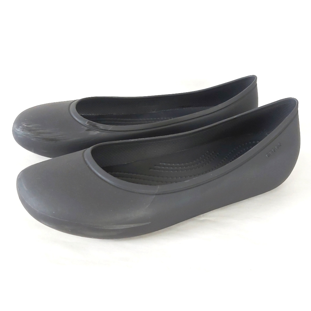 Crocs Women Brooklyn Flats Size 9 Black Walking Lightweight Comfort Slip-on